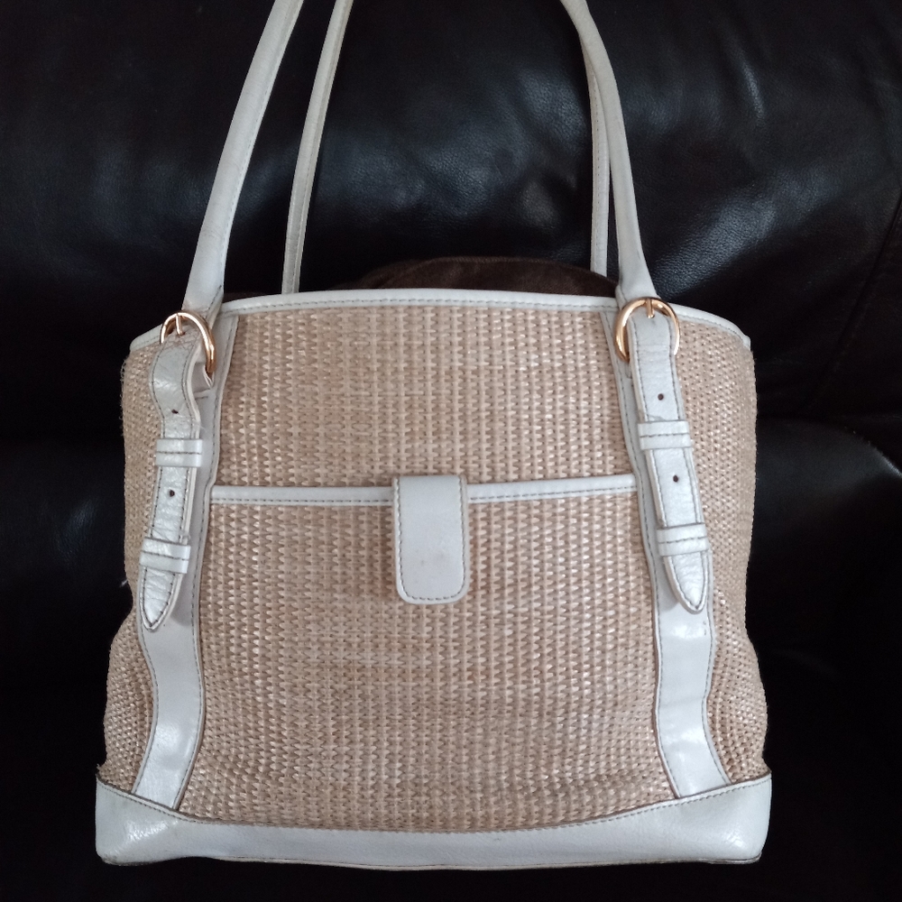 Maxx New York Raffia & Leather Purse